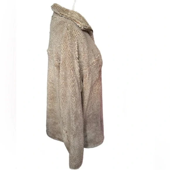 Cal Style USA Tan Brown Fleece Pullover Jacket Women’s Size Medium Soft - Picture 3 of 5
